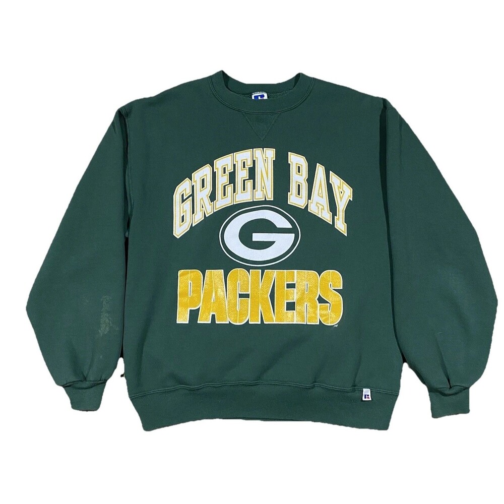 Vintage Russell Athletic Green Bay Packers Sweatshirt Made in USA L 90s